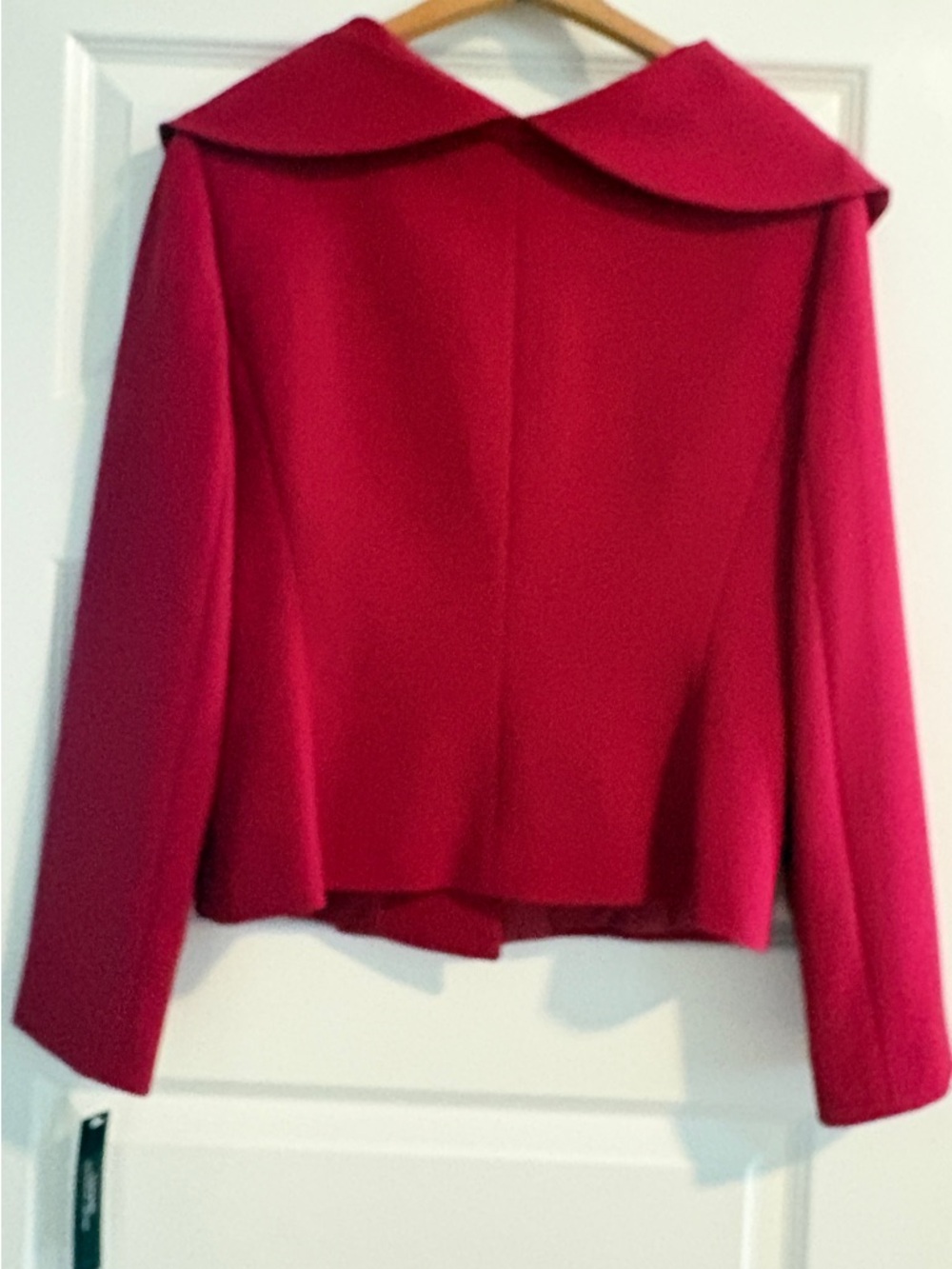 Arthur S. Levine for Tahari. Vibrant Red Skirt Suit with Shawl Collar - Picture 2 of 5